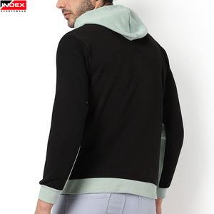 Sudadera con Capucha para Hombre INDEX, Color Verde Menta, Tejido de Punto, Corte Regular, Estilo Casual para Otoño, con Bolsillo y Mangas a Rayas - Product Image 2