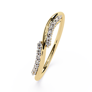 แหวนเพชรทองคำ 18K ทรงบายพาส เพชรทรงกลมธรรมชาติ สำหรับผู้หญิง ทองคำ 18K เครื่องประดับคุณภาพสูง ผลิตตามสั่ง ของขวัญแต่งงาน - Product Image 2