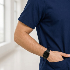 Ensemble de blouses médicales souples unisexe à col en V, extensibles, respirantes, anti-bouloches, uniforme d'hôpital pour médecins et infirmières - Product Image 3