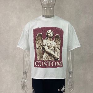 Camiseta Personalizada 100% Algodón con Estampado DTG, Corte Holgado y Extra Grande, Estilo Vintage Desgastado con Acabado Ácido y Bajo sin Rematar para Hombre - Product Image 1