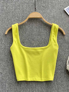 New Arrival Women Gym Wear Square Neck Tank <b>Top</b> Workout Ladies Tank <b>Top</b> High Quality Yoga Sports <b>Crop</b> <b>Top</b> Fitness OEM - Product Image 5