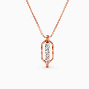 Clous d'oreilles en diamant de culture octogonal de 0,29 ct en or jaune, blanc et rose 9 carats - Product Image 1