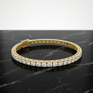 Pulsera de tenis clásica de oro rosa con diamantes cultivados en laboratorio para mujer Zyorio Jewels, chapada en plata de ley 925, regalo para bodas y fiestas - Product Image 2