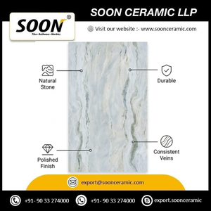 SOON CERAMIC SNOW WHITE-2 Calcite Grande dalle polie moderne et écologique pour mur de salon, provenant du Rajasthan - Product Image 4