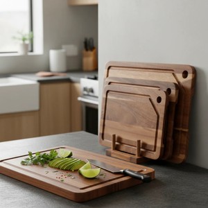 Juego de 3 Tablas de Cortar de Madera de Acacia Ecológicas y Duraderas con Logotipo Personalizado, Bloque de Cortar con Soporte para Uso en la Cocina, Regalo al por Mayor, Vietnam - Product Image 3
