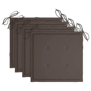 Chaises de patio pliantes en bois de teck massif, 4 pièces, avec coussins - Product Image 6