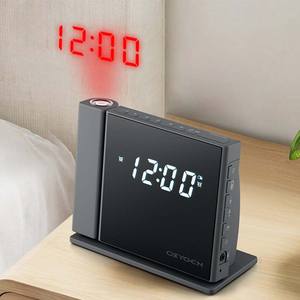 ODM ODM Fashion Design Time Projection <b>Clock</b> Radio Preset Stations Dual Alarm Snooze <b>Sleep</b> NAP Function White LED Display - Product Image 2