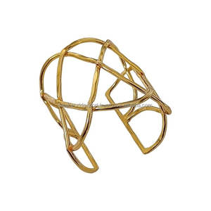 Luxury Hot Sale Engraving Bangles Brass 24K Gold Plated Jewellery with Quartz for Unisex Wedding Islamic Design by FWE - Product Image 4