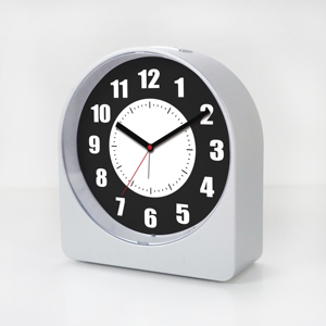 3.7 Inch Premium Silver & Black Silent Alarm <b>Clock</b> – Customizable Logo | High-End Corporate Gift & OEM Wholesale - Product Image 3