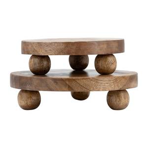 Wooden Polished Accent Pedestal <b>Riser</b> Decorative <b>Table</b> Display Platform Modern Dessert Stand Handmade Farmhouse Centerpiece - Product Image 4