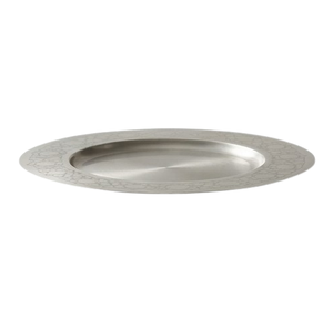 Assiette de service en acier inoxydable avec bordure gravée argentée pour mariage, restauration et restaurants - Product Image 6