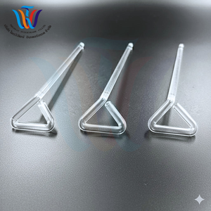 G014-06-13-A Varilla agitadora triangular de vidrio 6x17 cm. Varillas de Agitación de Vidrio de Longitud Personalizada, Tipo 1, Vidrio Borosilicato, Directo de Fábrica - Product Image 1