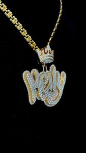 2025 personalizado 925 Plata moissanita diamante con corona diamante fianza Hip Hop Iced Out letra colgante joyería - Product Image 6