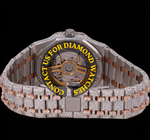 Reloj de Lujo y Moda con Esfera Redonda de Cuarzo, con Diamantes de Imitación y Moissanita, Estilo Hip Hop, Fecha Automática, con Diseño Similar al Cristal - Product Image 6