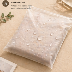 Reusable Frosted <b>Zip</b> <b>Lock</b> Clothing Packaging <b>Bags</b> Custom Logo EVA Plastic Zipper Storage Pouches for Apparel Garment Packaging - Product Image 5