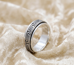 Unique Handmade Top Quality 925 Silver Texture Unisex <b>Spinner</b> <b>Ring</b> Anxiety Healing Thumb Band <b>Ring</b> Fine Jewelry for Wholesale - Product Image 4