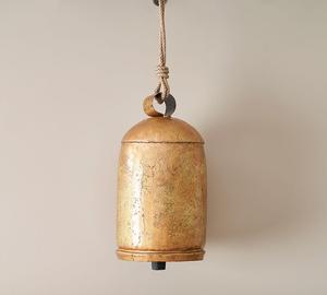 Seasonal Brass Round <b>Tree</b> Of Life <b>Wall</b> Hanging Handicraft Decor With Blue Beads And Conical Pendants - Product Image 3