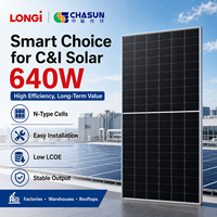 Panneaux solaires Tier 1 Longi 640-670W Hi-MO X10 N-Type à demi-cellules, module PV à 24,8% d'efficacité, garantie 25 ans, pour la maison