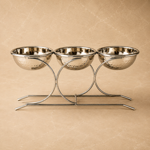 Plat de service surélevé de luxe en acier inoxydable à double compartiment – Accessoire haut de gamme pour la restauration et les réceptions - Product Image 5