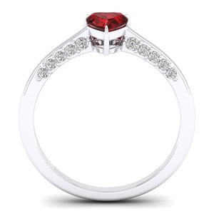 REYES Dainty 925 Sterling Silver VVS Moissanite Fine Jewelry Heart Cut 0.5 Carat Ruby Gemstone Engagement Rings For Women - Product Image 4