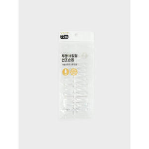 72 faux ongles transparents en forme de cercueil, de haute qualité, pour des ongles élégants, modèle KR Daiso0204 - Product Image 1