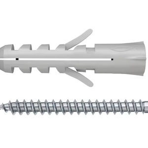 Cheville murale en nylon FISCHER S 6 PLUG, cheville en plastique nylon, cheville à surface rugueuse, vis. Fixations pour cadres - Product Image 1