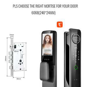 Nhà cung cấp vàng tuya khóa cửa Video intercom với máy ảnh thông minh khóa thông minh 3D nhận dạng khuôn mặt - Product Image 5