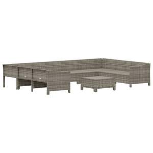 Conjunto Modular de 10 Piezas para Jardín, en Ratán Sintético Gris - Product Image 4