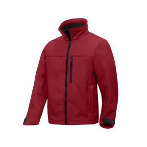 Veste polaire à capuche rouge pour homme, col montant, fermeture éclair sur le devant, coupe-vent décontracté, respirant, écologique, pour l'automne, vêtement d'extérieur, coupe régulière - Product Image 1