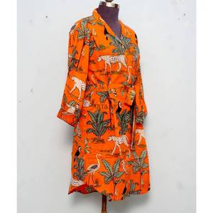 Robe longue en coton naturel à fleurs pour femme, taille plus, coupe évasée, manches évasées, ceinture, longueur genou, usage quotidien, cadeau de vacances - Product Image 5