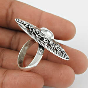 Bohemian Style Tribal Oxidized Silver <b>Ring</b> <b>Crafted</b> From 925 Sterling Silver Antique Design Direct Wholesale Supplier For Wedding - Product Image 3