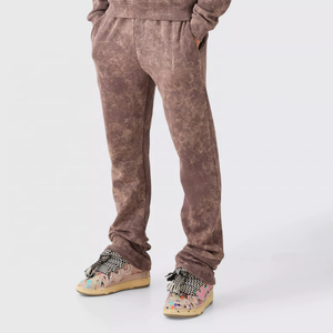 ชุดเซ็ตฮู้ดดี้และกางเกงวอร์มผู้ชายแบบย้อมสีเอซิด ปักลายเสื้อฮู้ดดี้ กางเกงจ็อกเกอร์ ชุดสองชิ้น สตรีทแวร์ ขายส่ง - Product Image 5