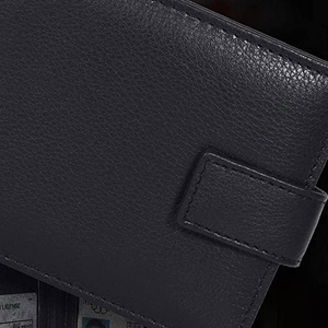 Higly Customisable Men's Genuine Leather Royal Blue <b>Wallet</b> Fold Closure RFID Blocking Minimalist Design Short Daily Use <b>Wallets</b> - Product Image 4