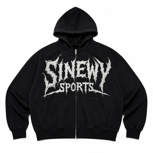Unisex Winter 430gsm 100% Cotton Fleece Oversized Regular Fit Embroidered Hoodie - Product Image 2
