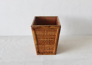 Vintage Style Rattan Waste Bin For Home Office Bedroom Dry Waste Collection Hotel Room Dustbin And Rustic <b>Interior</b> Decoration - Product Image 2