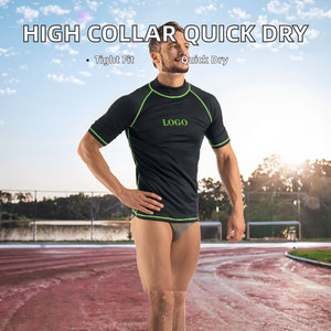 Mens Rash Guard Quick Dry Stretch Fabric Gym Training Sportswear Shirt - Product Image 2