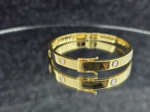 18K Gold Plated Trendy Geometric <b>Bangles</b> Unisex Jewelry - Product Image 3