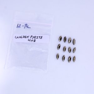 พลอยไพไรต์สีทองธรรมชาติทรงมาร์คีส์ขนาด 4x8 มม. |   หินโลหะขัดเงาคุณภาพสูงสำหรับทำเครื่องประดับ - Product Image 5
