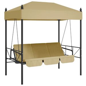 Banc de jardin standard en polyester, balançoire de patio en acier thermolaqué couleur sable - Product Image 2