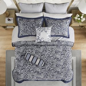 12-Piece Cotton <b>Comforter</b> Set with <b>Bed</b> Sheets Premium Quality Versatile Design - Product Image 6