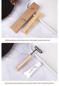 Ensemble d'articles de toilette d'hôtel en bambou biodégradable avec logo personnalisé, kit écologique de shampoing, après-shampoing et gel douche avec pantoufles pour hôtels - Product Image 5