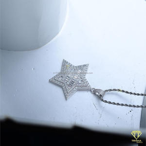 Collar de Estrella Hecho a Mano con Diamante Moissanite Premium, Joyería Hip Hop - Product Image 2