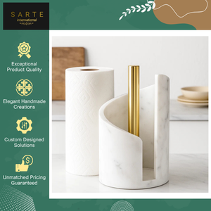 Fournisseur professionnel vendant des porte-rouleaux de papier essuie-tout en marbre et en fer de qualité supérieure, modernes, écologiques et faits à la main pour une utilisation hôtelière - Product Image 5