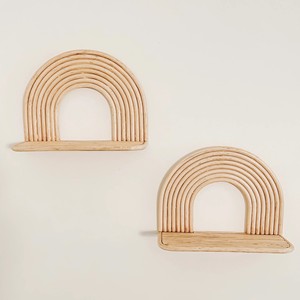 Rattan wall <b>shelf</b> book display <b>shelves</b> for living room office <b>bedroom</b> decorative storage racks - Product Image 2
