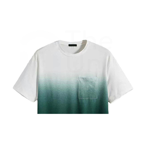 เสื้อยืดคอกลมแขนสั้นผู้ชาย ผ้าฝ้ายไล่สี ทรงปกติ สวมใส่สบาย ผ้าถัก มีกระเป๋า - Product Image 4