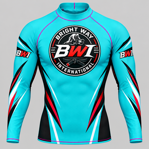 Maillot de compression UPF50+ à séchage rapide en Spandex/Polyester pour hommes, idéal pour le BJJ, le MMA, le Kickboxing et l'entraînement en salle de sport, personnalisable sur toute la surface - Product Image 2