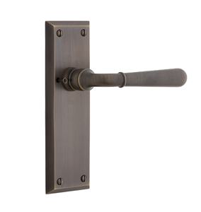 Poignée de porte double en acier couleur bronze, personnalisable pour hôtels et bureaux, avec fonction passage et confidentialité, mobilier de porte - Product Image 1