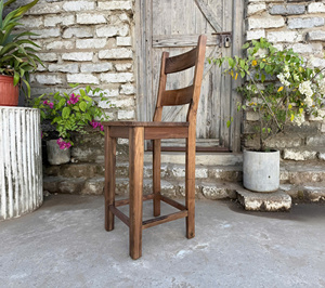 Chaise de salle à manger YUSHAN en bois massif noir avec dossier en échelle, pieds en bois, design moderne, non pliable, mobilier de maison - Product Image 4