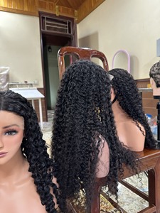 Chaude Vente en Gros HD Lace Frontal Noir Bouclés Perruque Vierge Vietnamien Têtes De Formation De Cheveux Humains pour les Femmes Noires à un Prix Pas Cher - Product Image 6
