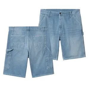 Shorts en jean décontractés pour hommes, 100 % coton de haute qualité, style urbain déchiré, respirants et écologiques, pour l'été - Product Image 1